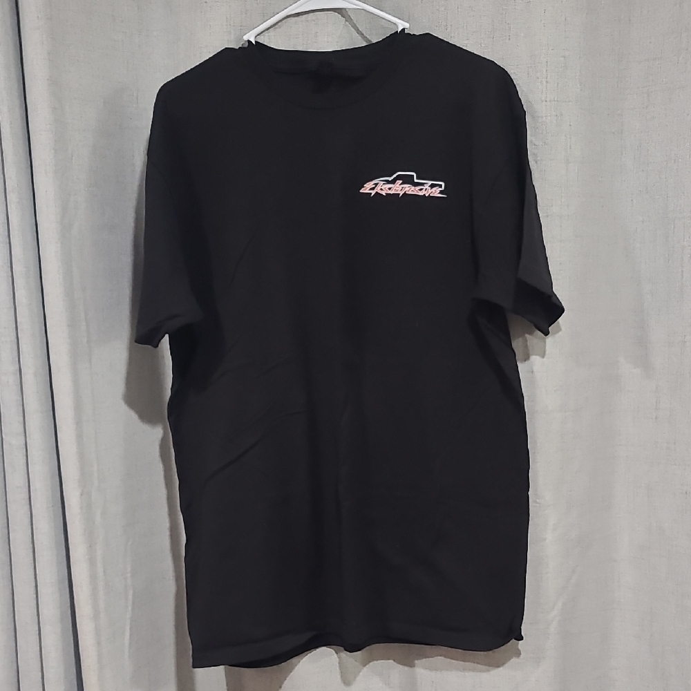 Tultex Black Tee with Pink Graphic